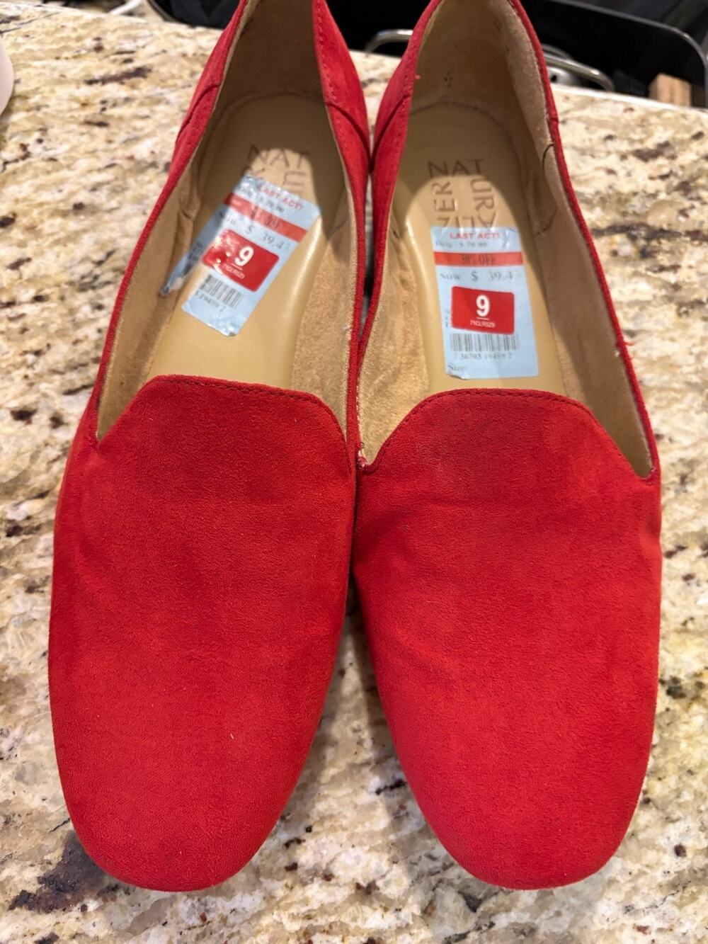 Naturalizer Emiline Loafers Women's Size 9 Red Suede Slip On Flats Shoes NEW